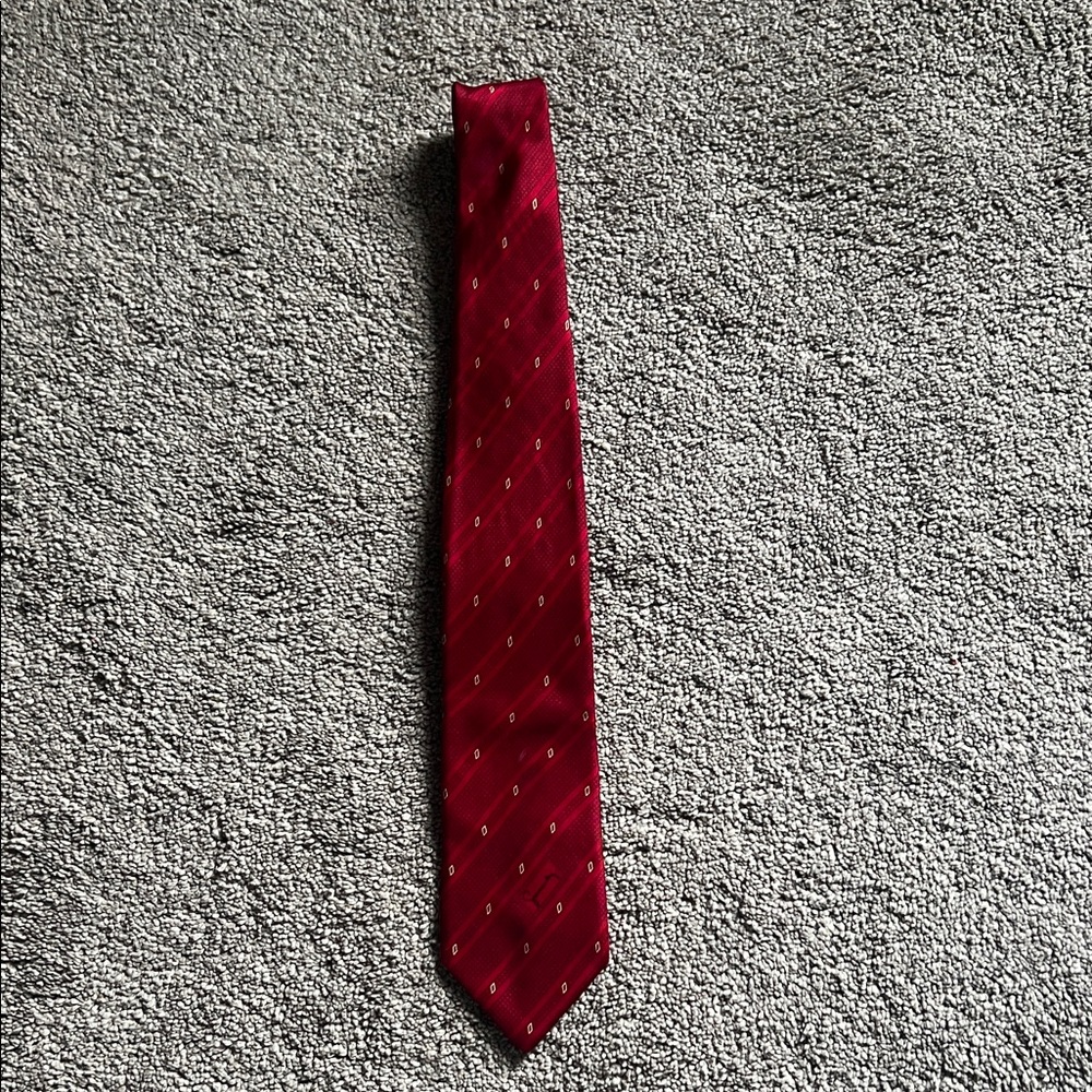 Vintage Givenchy Monsieur Silk Tie | Red Italian Silk | Designer Men’s Neck Tie
